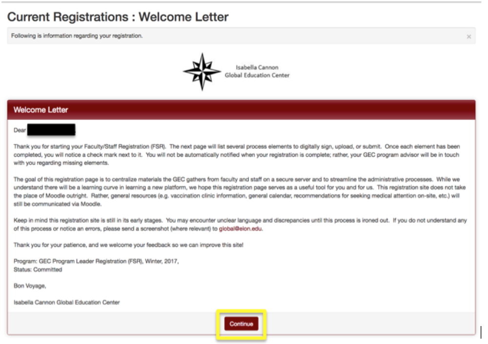 welcome letter